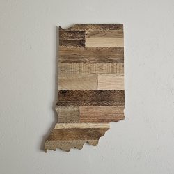 Indiana State Wood Signs Cutouts Wall Art Decor Streetwood Design