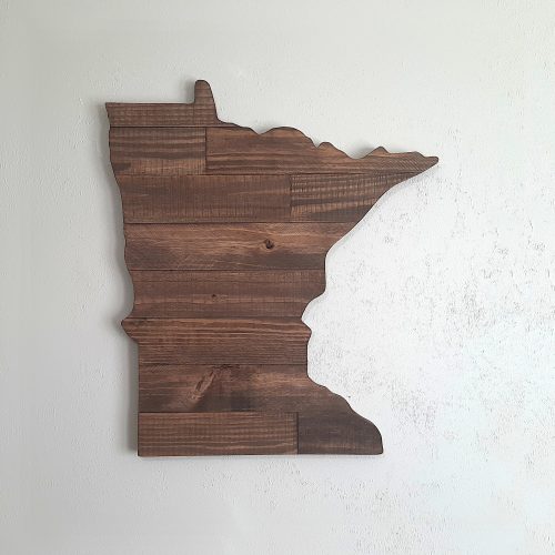 Streetwood Design Minnesota State Wood Sign Cutout Wall Art Decor