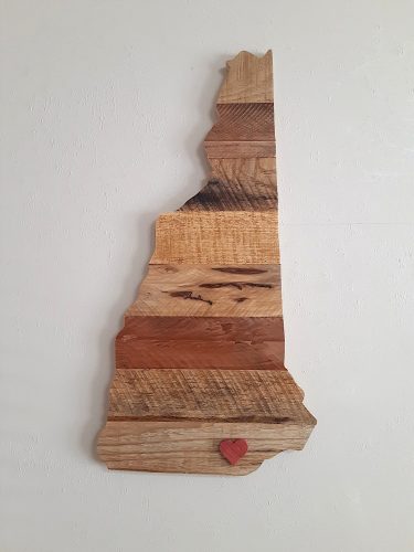 Streetwood Design New Hampshire State Wood Sign Cutout Wall Art Decor