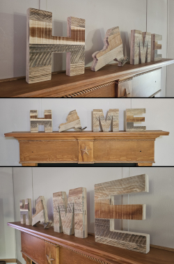 New York State Home Wooden Letters Self Standing Decor