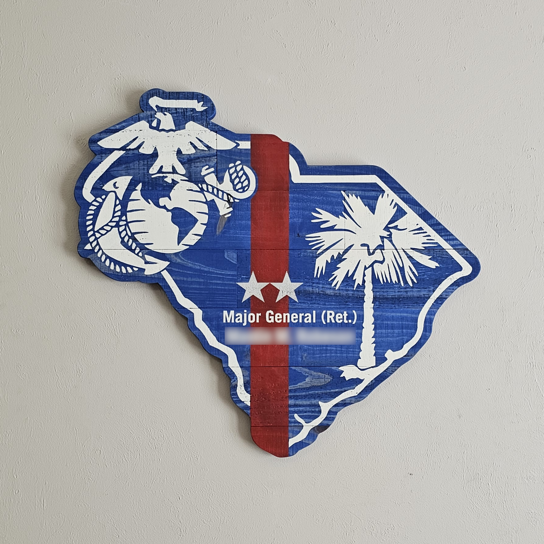 South Carolina Wooden State Sign Cutout Military Gift