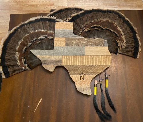 Streetwood Design Texas Wood Sign Cutout Turkey Fan Mount Plaque Wall Art Decor