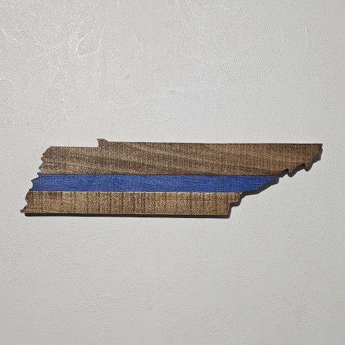 Streetwood Design Thin Blue Line Tennessee State Wood Signs Cutout