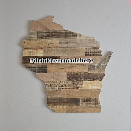 Streetwood Design Wisconsin State Wood Sign Cutout Wall Art Decor